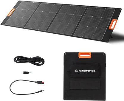 YARD FORCE Draagbaar zonnepaneel LX SPP10 voor zonnegenerator thuis, IP65 waterdichte opvouwbare zonne-oplader, compatibel met Yard Force Power Station voor outdoor camping