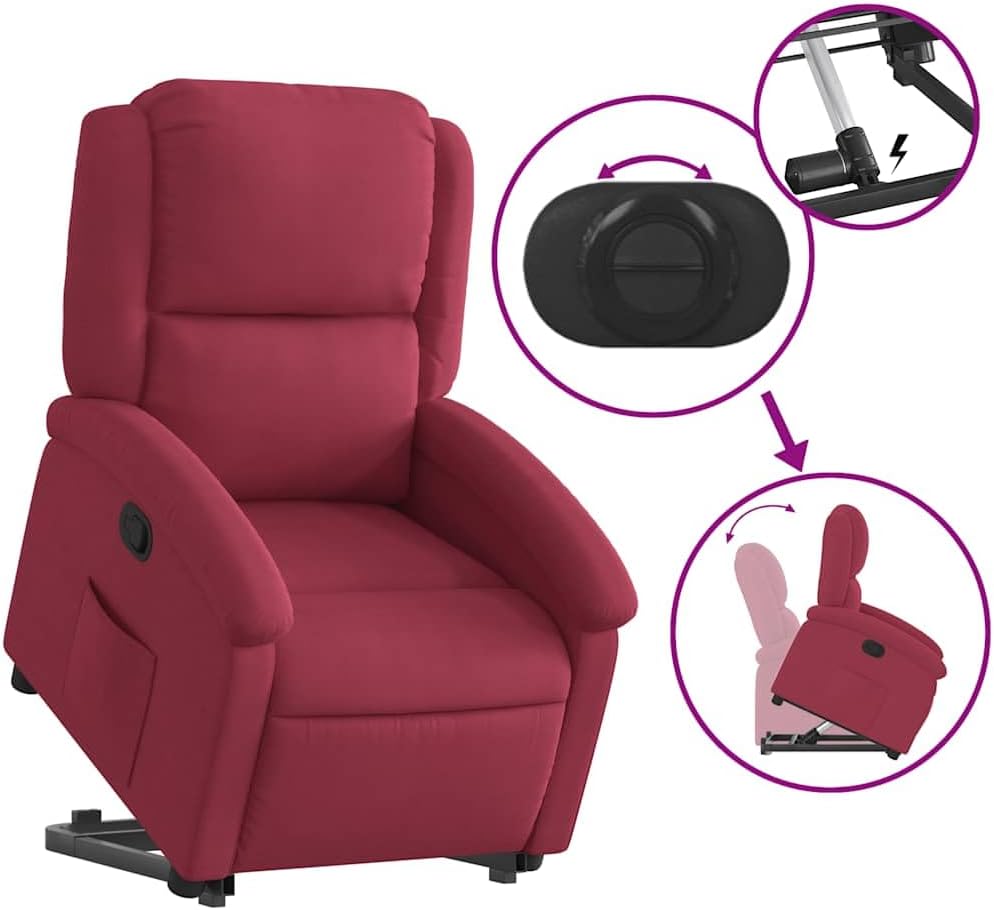 Relaxstoel Met Opstahulp – Tv-Stoel – Ligstoel – Elektrische Relaxfauteuil – Enkelvoudige Ligstoel – Fluwelen Bekleding – Elektrische Opstahulp Met Kantelfunctie