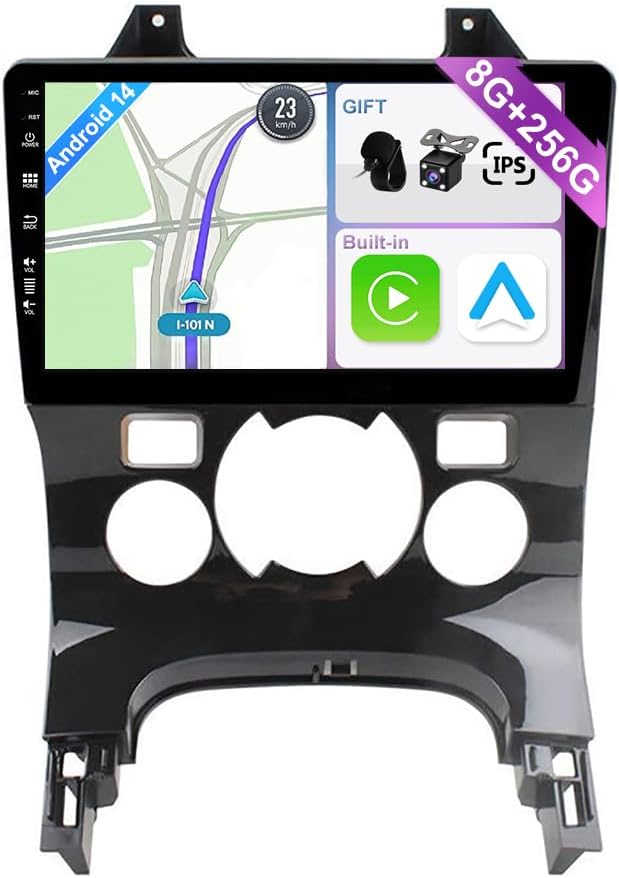 [8GB+256GB] Android 14 2 Din Autoradio for Peugeot 3008 5008 [2009-2018]-[Ingebouwd CarPlay/Android auto/DSP/GPS]-IPS 2.5D 9 Inch-Camera +MIC-DAB/Stuurbediening/Bluetooth 5.0/Mirror Link/WiFi