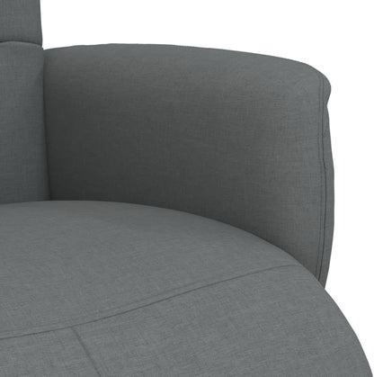 Verstelbare Fauteuil – Relaxstoel – Ligstoel – Lounge Chair – Draaifauteuil – Donkergrijs – Met Voetensteun – 360° Draaibaar – Stoffering 100% Polyester