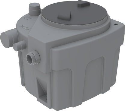 Hefstation voor grijswater en regenwater – Opvoerstation – Pompstation – Afvoerstation – Ingraafbare pompinstallatie – 4 ingangen – Automatische vlotter