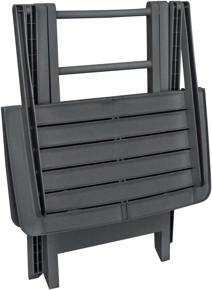 3-Piece Bistro Set Foldable Plastic Anthracite Patio Bistro Set Balcony Set Weatherproof Seat Set for Balcony, Garden, Patio - QUORE