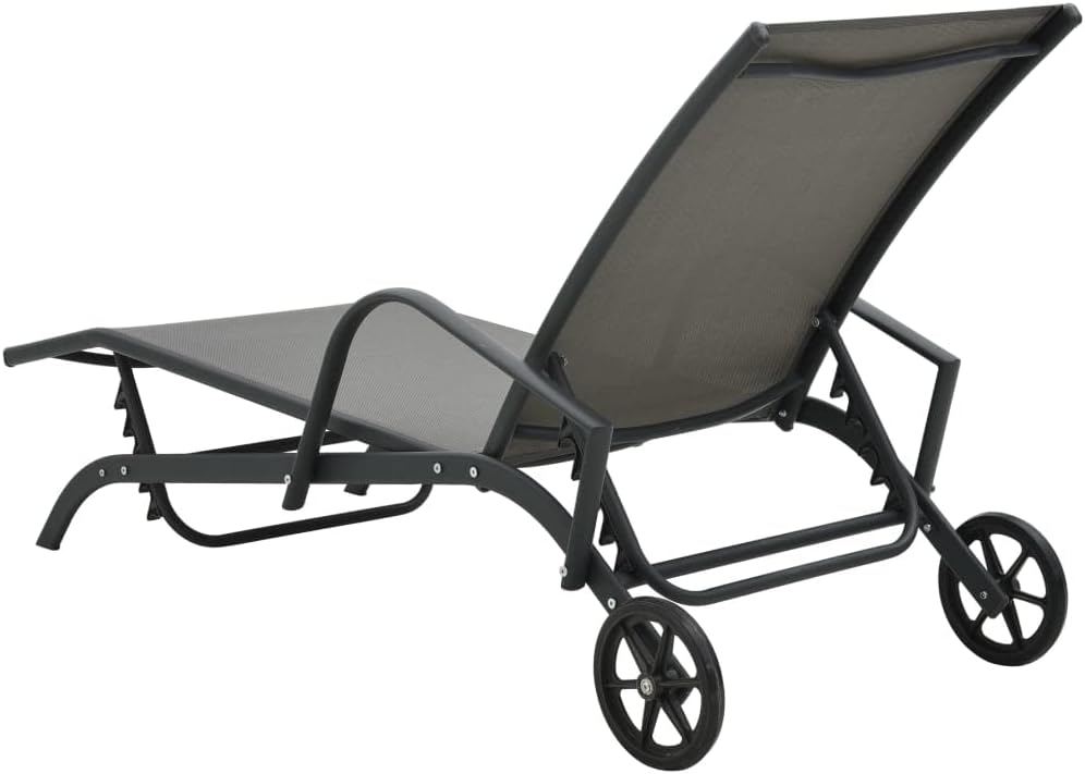 vidaXL Sun lounger Sun lounger Garden bed Loungebed Lounger Furniture Lounge furniture Lounge furniture Outdoor bed Garden Garden Furniture Steel Textilene - QUORE