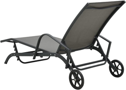 vidaXL Sun lounger Sun lounger Garden bed Loungebed Lounger Furniture Lounge furniture Lounge furniture Outdoor bed Garden Garden Furniture Steel Textilene - QUORE
