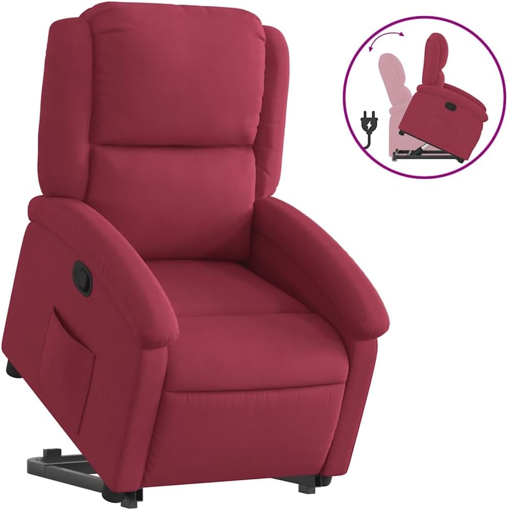Relaxstoel Met Opstahulp – Tv-Stoel – Ligstoel – Elektrische Relaxfauteuil – Enkelvoudige Ligstoel – Fluwelen Bekleding – Elektrische Opstahulp Met Kantelfunctie