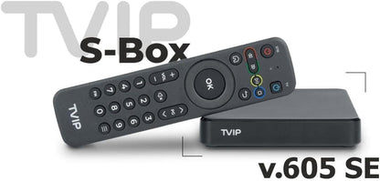 TVIP S-Box v.605 SE 4K UHD Linux IP-ontvanger Dual WiFi, LAN, Bluetooth, HDMI, USB, MicroSD