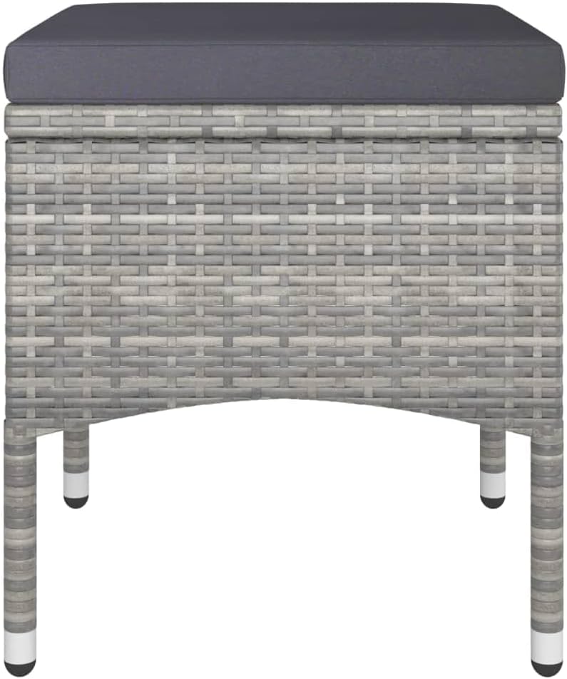 Gecheer Tuintafel en stoelen, 5-delig, polyrotan, acaciahout, grijs, tuinmeubelen, terrasbank, type 1 - QUORE