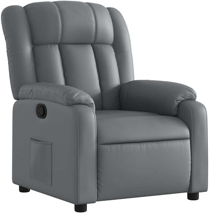Verstelbare Fauteuil – Relaxstoel – Loungestoel – Zitstoel – Leunstoel – Kunstleer – Handmatig Verstelbaar Tot 135° – Zijvak