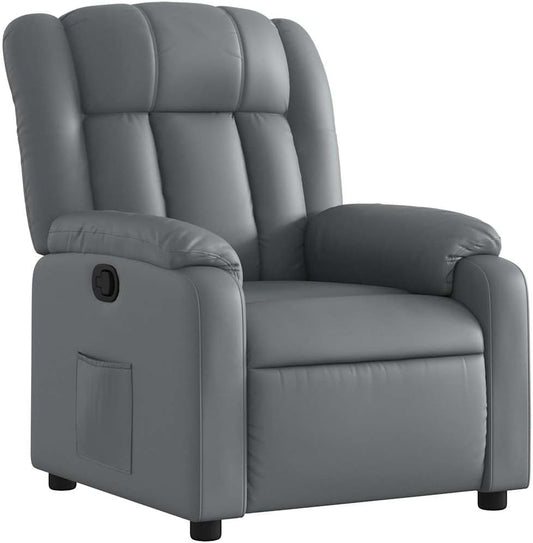 Verstelbare Fauteuil – Relaxstoel – Loungestoel – Zitstoel – Leunstoel – Kunstleer – Handmatig Verstelbaar Tot 135° – Zijvak