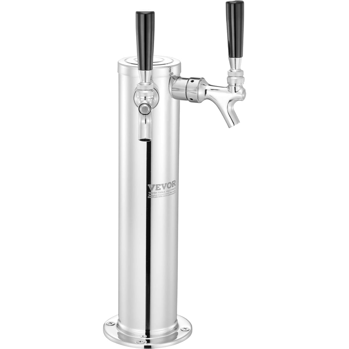 VEVOR Kegerator Tower Kit, dubbele kranen bierconversiekit, roestvrijstalen vaatje biertorendispenser met dubbele meter W21.8 regelaar en S-systeem vaatkoppeling voor feest thuis