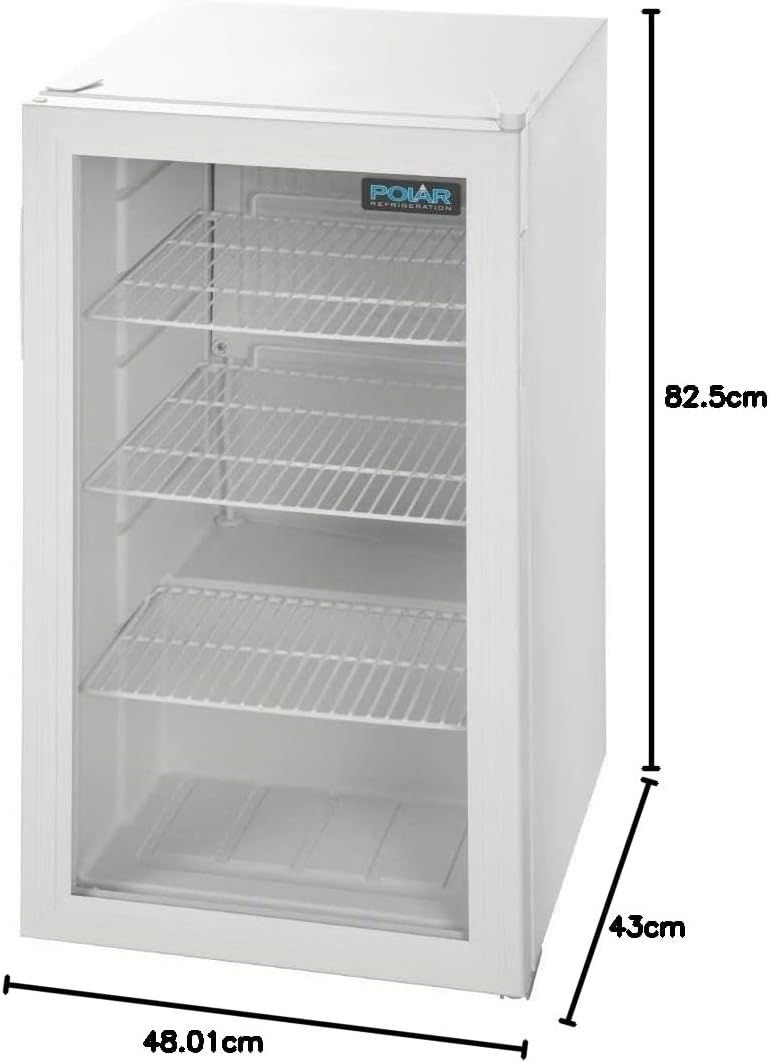 Onder Toonbank Displaykoelkast Wit – Onderbouw Koelkast – Barkoelkast – Koelvitrine – Drankenkoelkast – 88 Liter Inhoud – Dubbele Glazen Deur