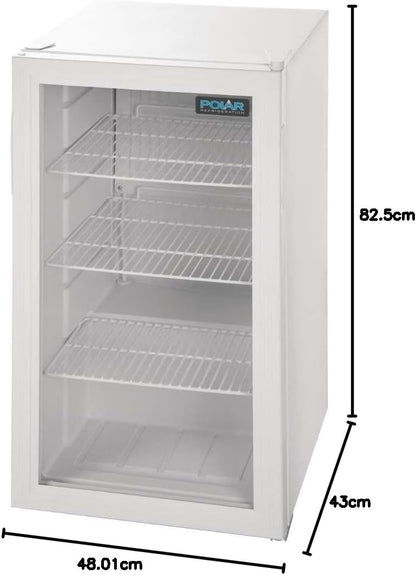 Onder Toonbank Displaykoelkast Wit – Onderbouw Koelkast – Barkoelkast – Koelvitrine – Drankenkoelkast – 88 Liter Inhoud – Dubbele Glazen Deur