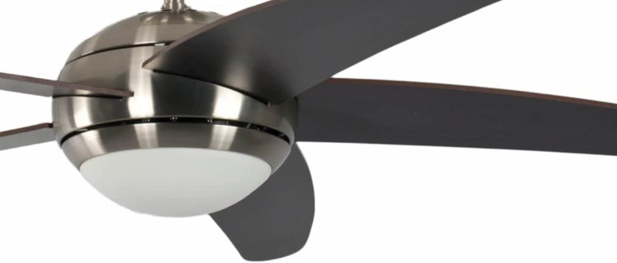 Pepeo Plafondventilator met verlichting en afstandsbediening Melton, behuizing nikkel, vleugelkleur wanaque/bruin, 132 cm, voor ruimtes tot 25 m²