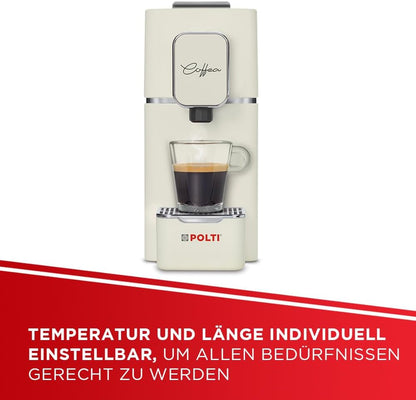 Polti Coffea S15C Espressomachine, compatibel met E.S.E-pads, 44 mm, tank 0,85 l, pompdruk 19 bar, crèmekleurig