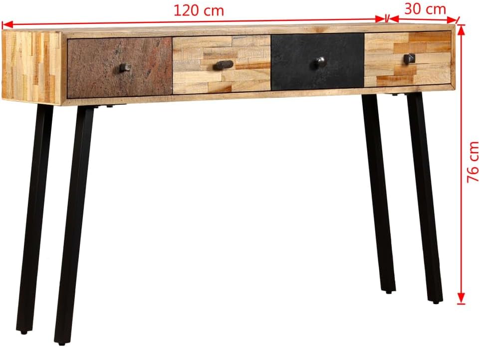 vidaXL Recycled Teak Wall Table Solid Table Tables Console Table