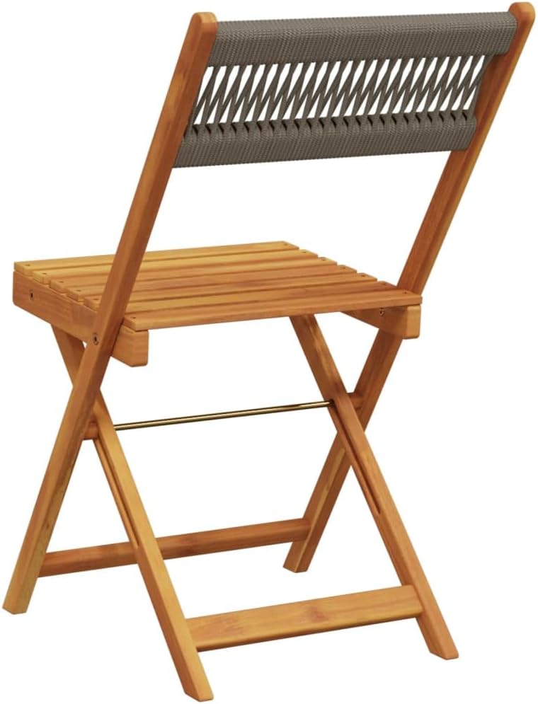 Gecheer Pack of 6 Folding Garden Chairs Grey Solid Wood Acacia Wood Armchair Outdoor Dining Chairs Outdoor Patio Chairs P3214605 - QUORE