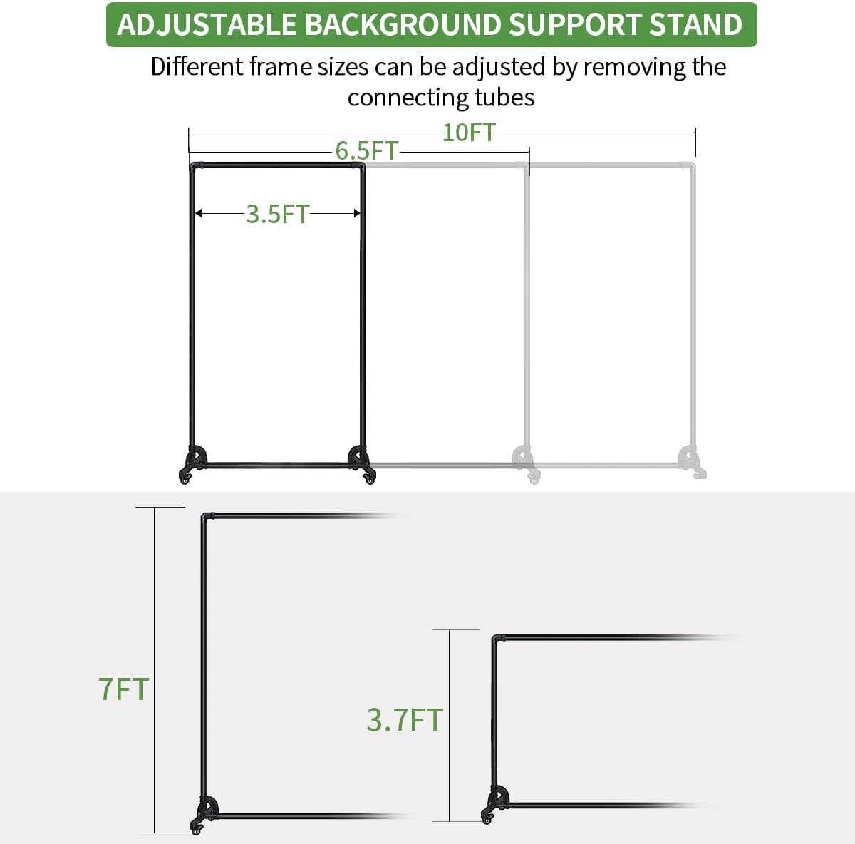 Verplaatsbare Groene Scherm Achtergrond Stand met Wielen voor Studio Portret Product Fotografie, Chromakey, Speciale Effecten Opnames, Stage Party Achtergrond, Game Live Streaming, Zoom