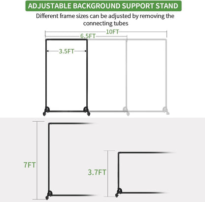 Verplaatsbare Groene Scherm Achtergrond Stand met Wielen voor Studio Portret Product Fotografie, Chromakey, Speciale Effecten Opnames, Stage Party Achtergrond, Game Live Streaming, Zoom