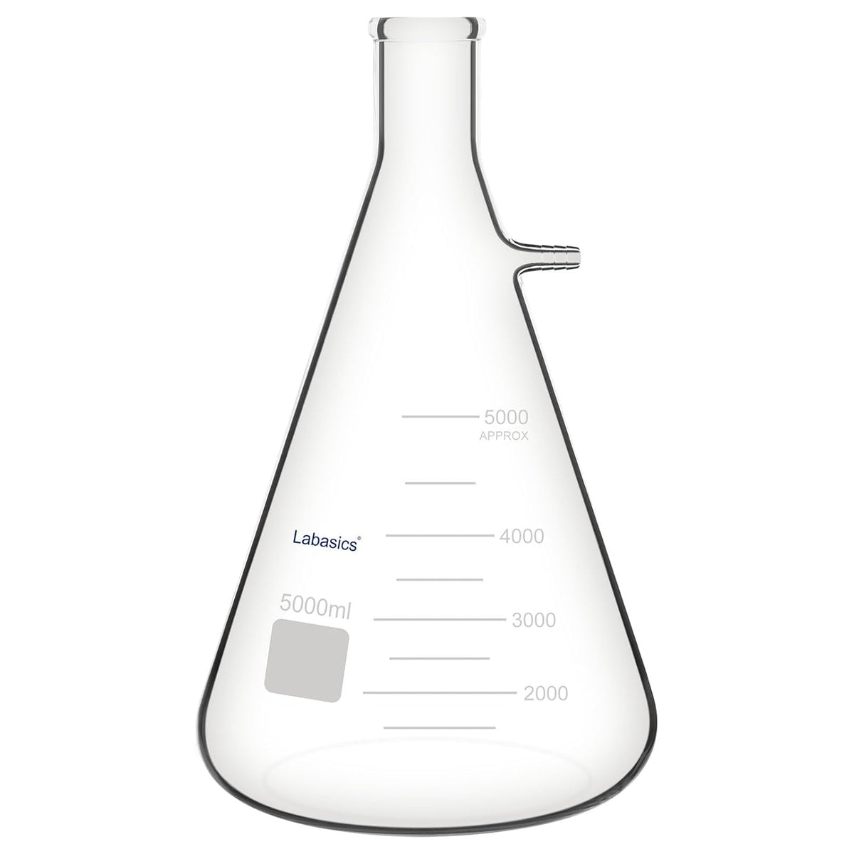 Wandfilterkolf – Filterkolf – Vacuümkolf – Filtreerkolf – Laboratoriumkolf – 5000 ml – Borosilicaatglas – Hittebestendig tot 250 °C