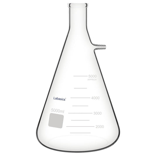 Wandfilterkolf – Filterkolf – Vacuümkolf – Filtreerkolf – Laboratoriumkolf – 5000 ml – Borosilicaatglas – Hittebestendig tot 250 °C