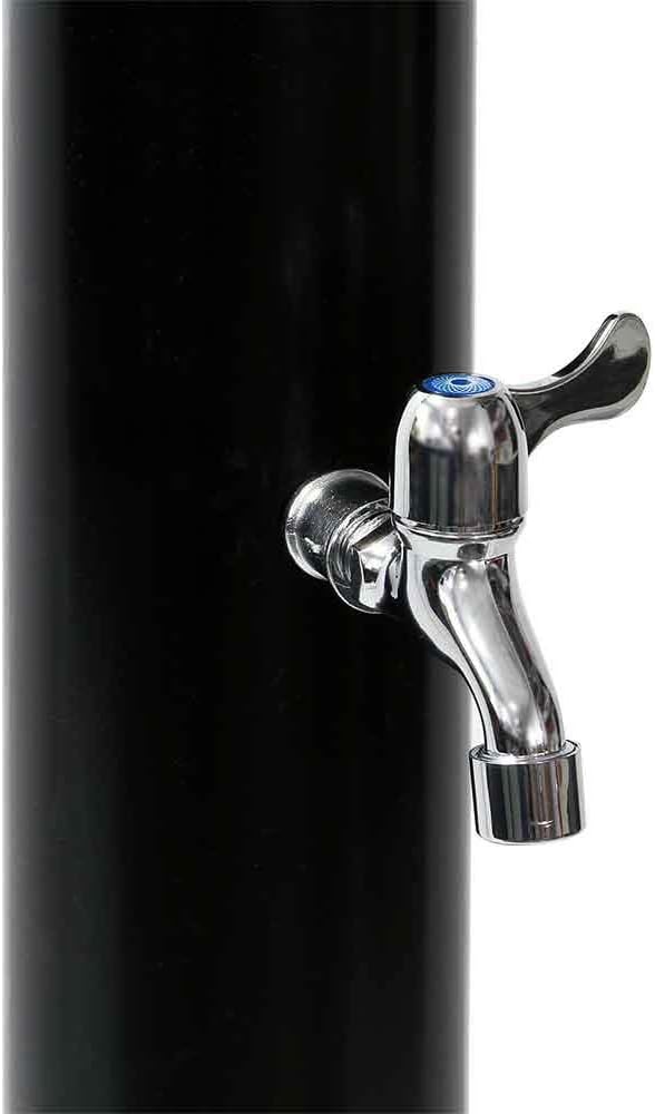 BAKAJI Douche op zonne-energie voor tuin, zwembad, outdoor, camping, watertank 20 l, met verstelbare douchekop, voor warm water, aansluiting voor de tuin, afmetingen 214 x 11,5 x 11,5 x 11,5 cm