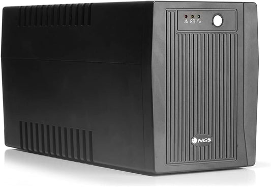 NGS FORTRESS2000V2 - Ononderbroken UPS-Voeding, Offline UPS van 1500 VA, Constante Uitgangsspanning van 900 W voor 4 Schuko-stekkers