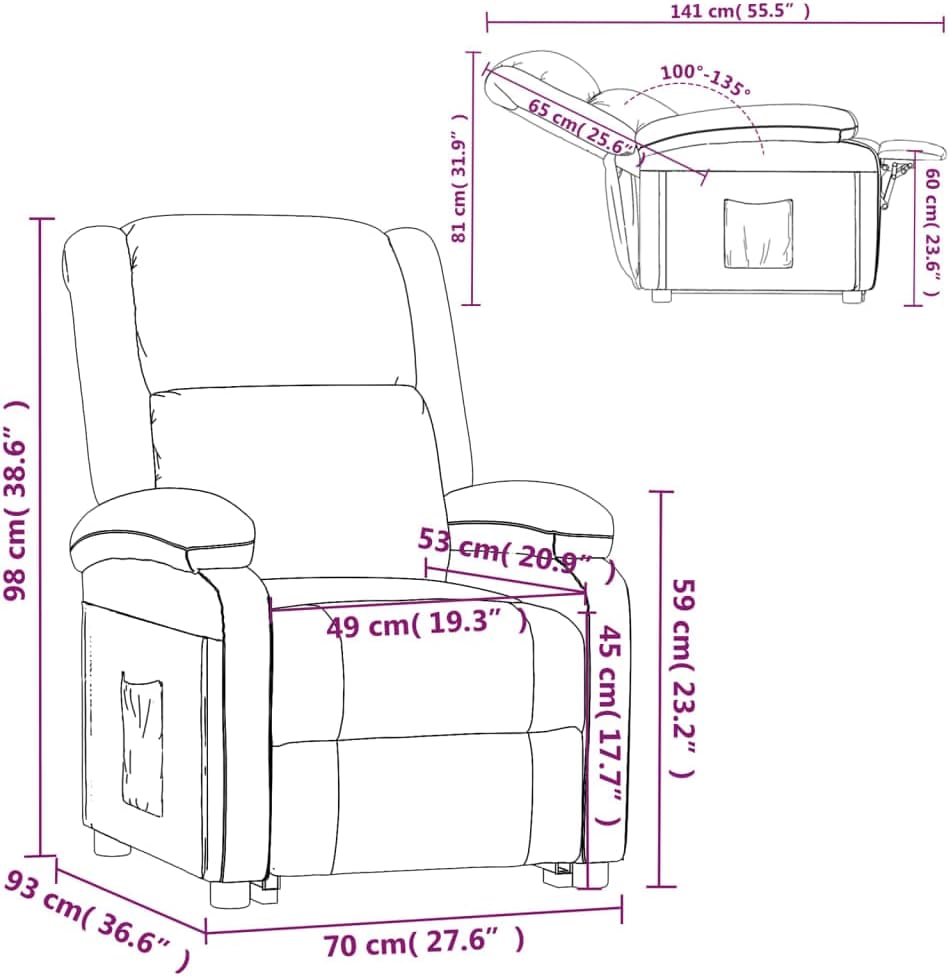 Model 340182 Dark Grey Fabric Armchair, Lounge Chair, Recliner Chair, Bedroom Chair, Model 340182 - QUORE