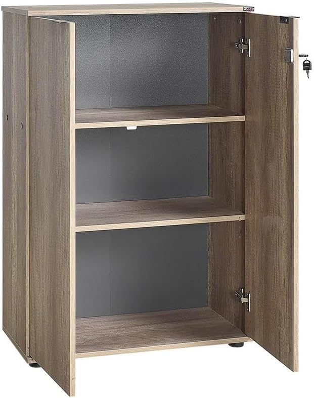 Stijlvolle lichte walnoot boekenplank, 72 cm x 109 cm x 34 cm | 100% melamine gecoat deeltjesbord, 16 mm dik, ideaal voor moderne decoratie thuis en op kantoor