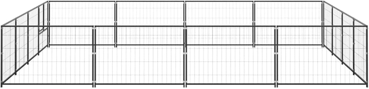 Small Animal Hutch, Free Running House, Chicken Coop, Free Running House, Bird House, Black 16 m² Steel - QUORE