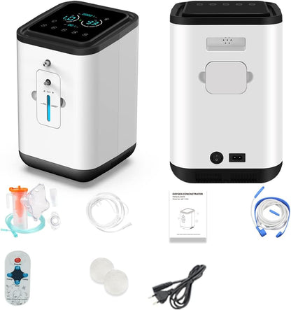 Zuurstofconcentrator 1-7L/min Instelbare Zuurstofconcentrator 93%~30% Hoge Zuiverheid Zuurstof Hoogwaardige Zuurstofmachine voor Thuisgebruik voor zuurstoftherapie 220V EU-stekker