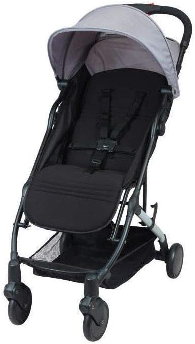 Bambisol YUKO² Compacte wandelwagen, vanaf de geboorte – 22 kg, 1 hand opvouwbaar, verstelbare beensteun, tas, zwart/grijs