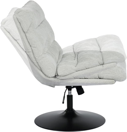 Meuble Cosy Eetkamerstoel, draaibaar, in hoogte verstelbaar, rugleuning kantelbaar, zonder armleuningen, van chenille-stof, belastbaar tot 120 kg, grijs