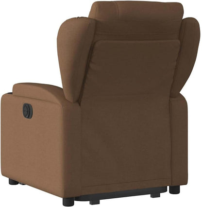 Relaxstoel Met Opstahulp – Elektrische Sta Op Stoel – Ligstoel Met Handmatige Kantelfunctie – Tv-Stoel Voor Woonkamer – Relaxstoel Voor Slaapkamer – Bruine Stof Bekleding – Maximaal Comfort Met Flexibele Ligpositie
