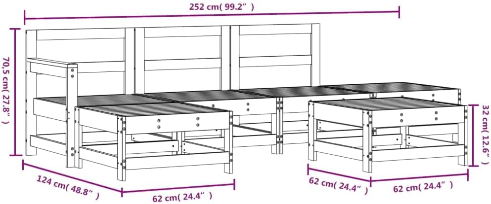 Garden Lounge Set Balcony Furniture Lounge Furniture Outdoor Garden Lounge Furniture Set Lounge Set Garden Furniture White Solid Wood Oak 3186320 - QUORE