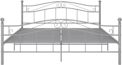 vidaXL Bedframe metaal grijs 160x200 cm, tweepersoonsbed, bed, bedombouw, tweepersoonsbedden, bedden, bedombouwen, frame, frames, slaapmeubel