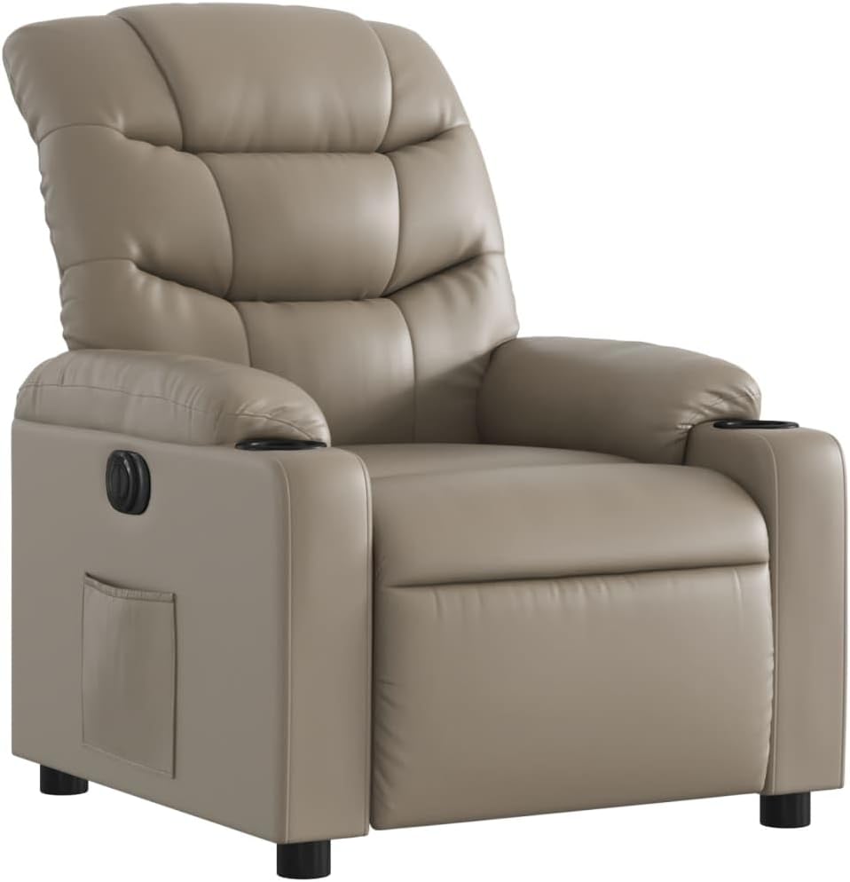 Relaxstoel – Elektrische Relaxfauteuil – Tv-Stoel – Ligstoel – Elektrische Fauteuil – Kunstleer – 135 Graden Kantelfunctie – Stevig Hout- en Metalen Frame