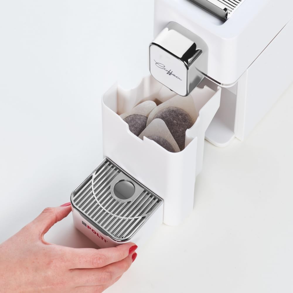 Polti Coffea S15W, espressomachine, compatibel met E.S.E. 44 mm, tank 0,85 l, pompdruk 19 bar, wit