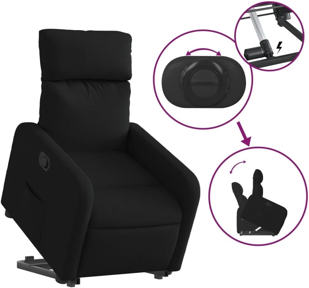 vidaXL Stand up chair adjustable fabric black
