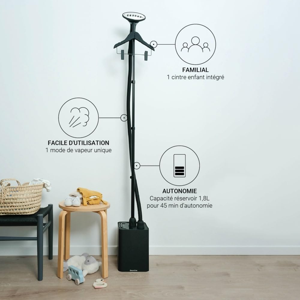 Verticale Kledingstomer – Kledingstomer, Stoomstrijkijzer, Stoomapparaat, Stoomgenerator – 1,8L Waterreservoir – 1900W Vermogen