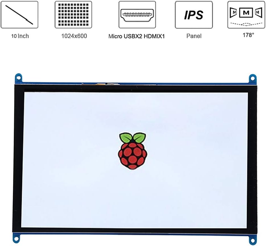 10In touchscreen, HD 1024X600 LCD-scherm beeldscherm Vervanging van computermonitor, met volledige kijkhoek, ondersteuning voor HDMI, USB, compatibel met Raspberry PI