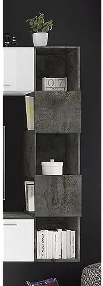 Verticale Wandkast Oxide – Hangkast – Opbergkast – Vakkenkast – Boekenkast – 33 x 158 x 35 Cm – 5 Kg Per Plank
