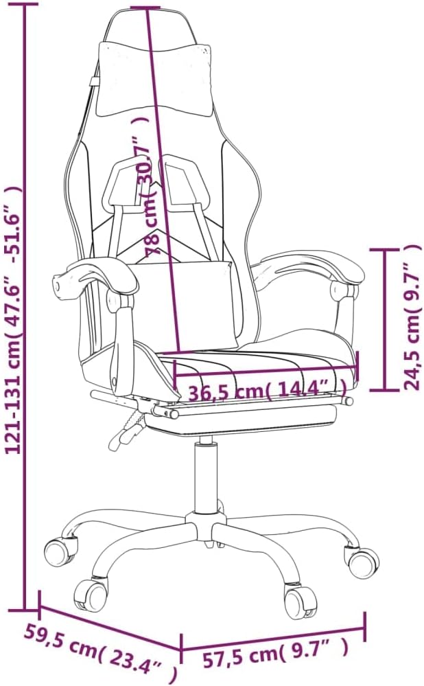 Gamingstoel – Gamestoel – Bureaustoel – Gaming Chair – Game Stoel – Verstelbaar – Voetsteun – Kunstleer – 360° Draaibaar