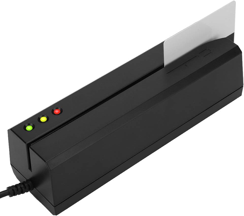 Yosoo Health Gear Magnetische Streepkaartlezer, MSR605X USB Swipe Card Reader LED -indicator MAGSTRIPE Writer 3 Tracks