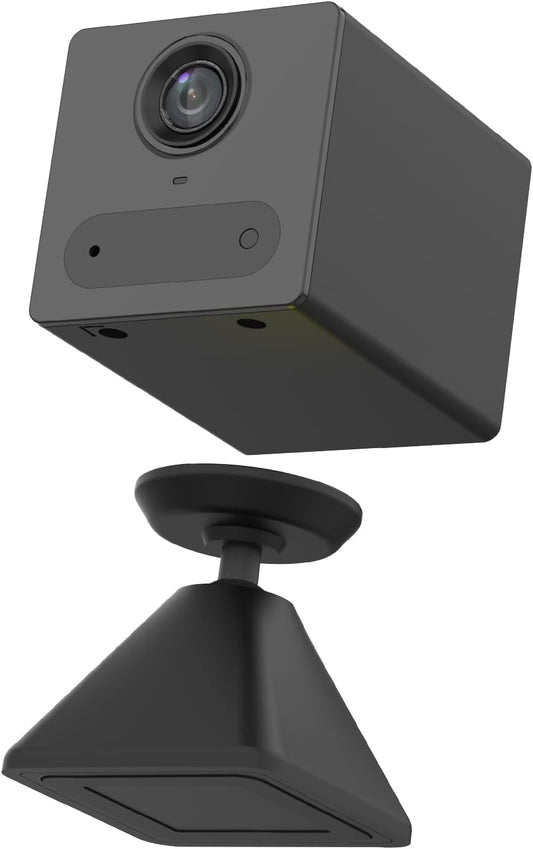 Beveiligingscamera Binnen - WiFi-bewakingscamera - Draadloze IP-camera - met 2000 mAh Batterij - PIR-Persoonsherkenning, IR-Nachtzicht - 2-weg Audio - Ondersteunt SD-kaart tot 512 GB - Zwart