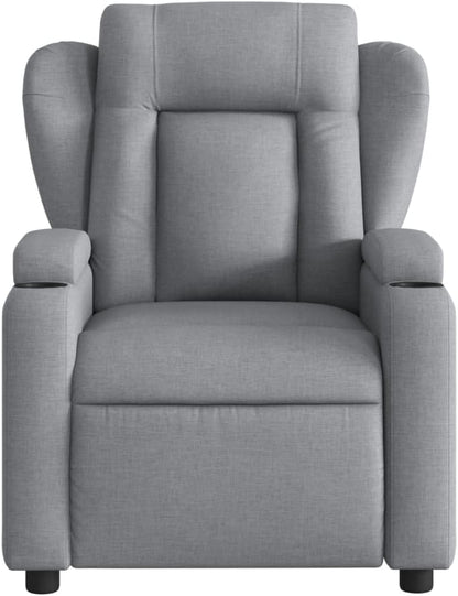 Living room armchair, electric armchair made of light gray fabric, living room chair, armchair, recliner chair, bedroom chair t