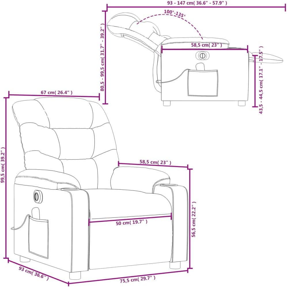 Elektrische Massagefauteuil – Relaxstoel – Massagestoel – Verstelbare Fauteuil – Lounge Stoel – 6-Punts Vibratiemassage – Stofbekleding Zwart
