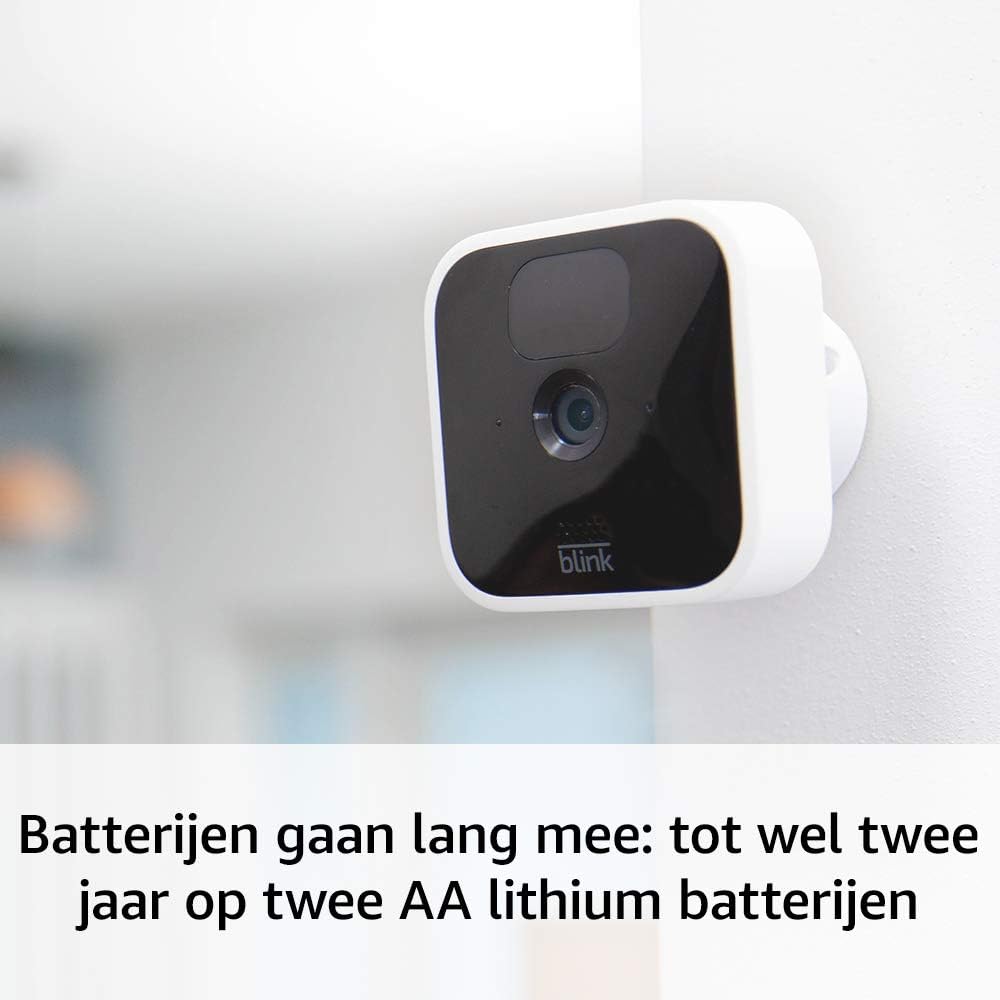 Blink Indoor: draadloze HD-beveiligingscamera met bewegingsdetectie en tweerichtingsaudio waarvan de batterijen twee jaar meegaan | Blink Abonnement gratis proefperiode | 2-delig camerasysteem