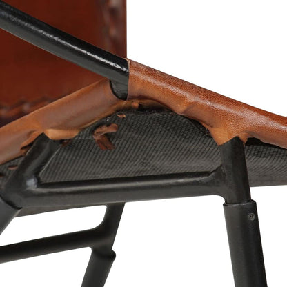 Fauteuil bruin echt leer, loungestoel, televisiestoel, relaxstoel, bureaustoel, stoel voor slaapkamer, woonkamer, werkkamer, kantoor