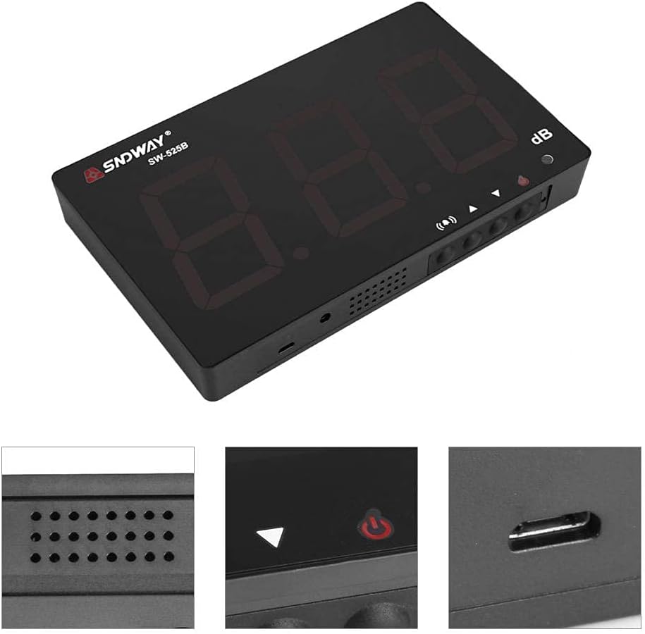 Geluidsniveau Meter – Decibelmeter – Geluidsmeter – Geluidmeter – Ruismeter – Muurhangend Wandmodel – 30-130 dB Meetbereik – 24,4 cm LCD-Scherm Met Alarm & Datalogger