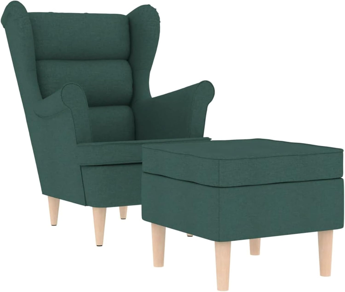Gecheer 3307994 Armchair with Footstool, Dark Green Fabric Reclining Chair, TV Chair, Sleeping Chair for Living Room, Cinema Evening, Seniors